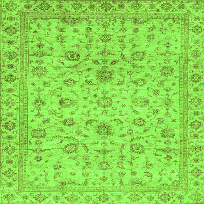 Square Machine Washable Oriental Green Modern Area Rugs, wshabs4040grn