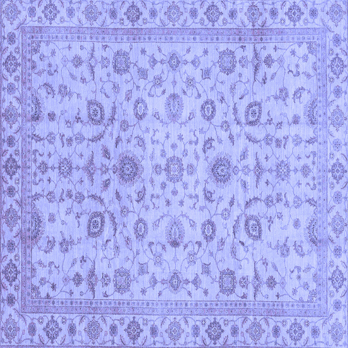 Square Machine Washable Oriental Blue Modern Rug, wshabs4040blu