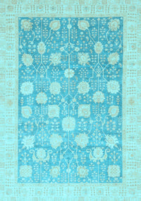 Oriental Light Blue Modern Rug, abs4041lblu