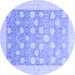 Round Oriental Blue Modern Rug, abs4041blu