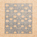 Square Machine Washable Abstract Pastel Orange Rug, wshabs4041