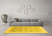 Machine Washable Oriental Yellow Modern Rug in a Living Room, wshabs4041yw