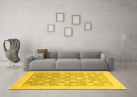 Machine Washable Oriental Yellow Modern Rug, wshabs4041yw