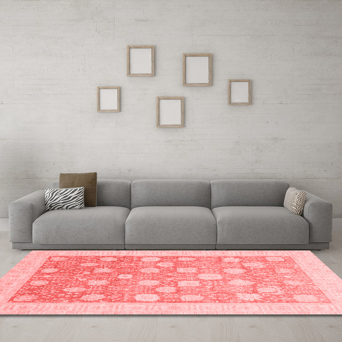 Modern Red Washable Rugs