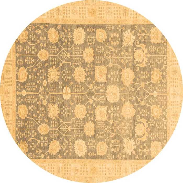 Round Oriental Brown Modern Rug, abs4041brn