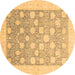 Round Oriental Brown Modern Rug, abs4041brn