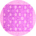 Round Oriental Pink Modern Rug, abs4041pnk