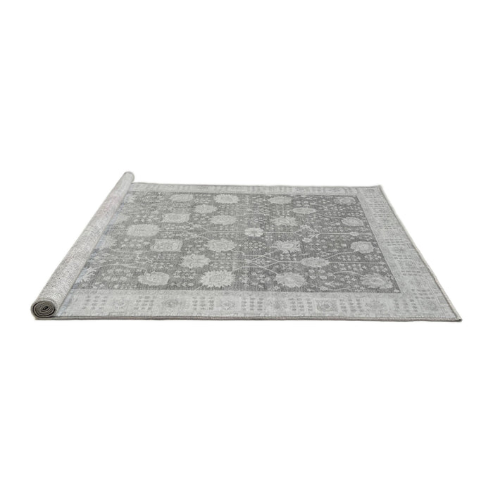Sideview of Machine Washable Oriental Gray Modern Rug, wshabs4041gry