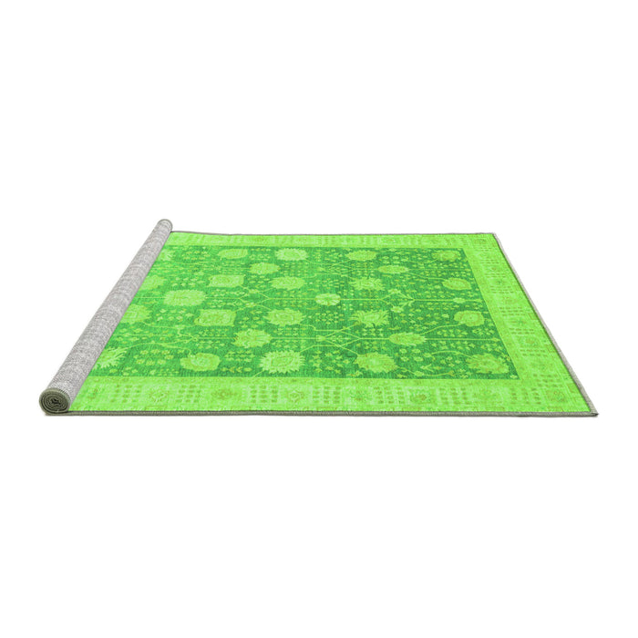 Sideview of Machine Washable Oriental Green Modern Area Rugs, wshabs4041grn