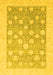 Machine Washable Oriental Yellow Modern Rug, wshabs4041yw