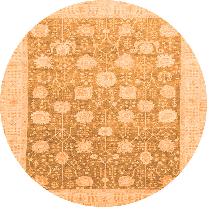 Round Oriental Orange Modern Rug, abs4041org