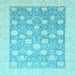 Square Oriental Light Blue Modern Rug, abs4041lblu