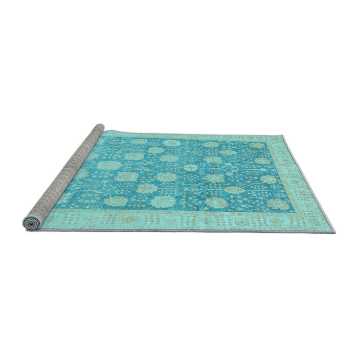 Sideview of Machine Washable Oriental Light Blue Modern Rug, wshabs4041lblu