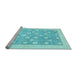 Sideview of Machine Washable Oriental Light Blue Modern Rug, wshabs4041lblu