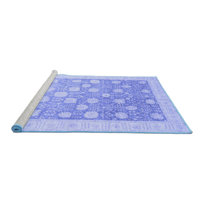 Sideview of Machine Washable Oriental Blue Modern Rug, wshabs4041blu