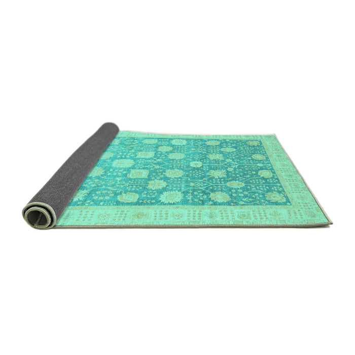 Sideview of Oriental Turquoise Modern Rug, abs4041turq