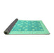 Sideview of Oriental Turquoise Modern Rug, abs4041turq