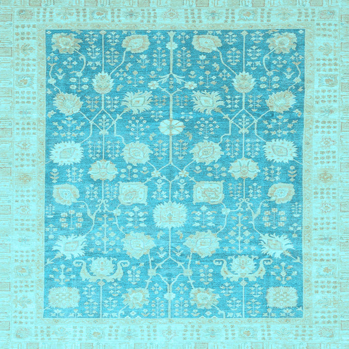 Square Machine Washable Oriental Light Blue Modern Rug, wshabs4041lblu