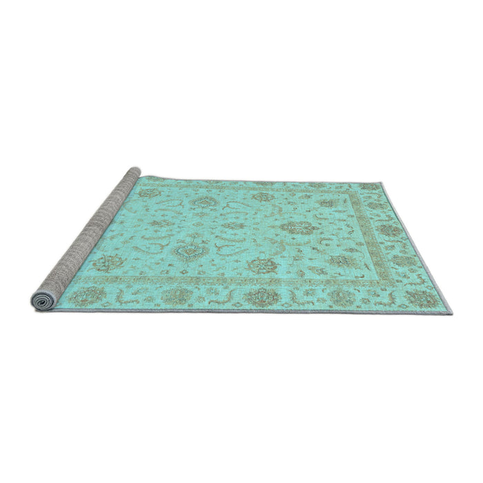 Sideview of Machine Washable Oriental Light Blue Modern Rug, wshabs4042lblu
