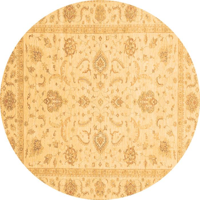 Round Oriental Brown Modern Rug, abs4042brn