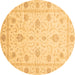 Round Oriental Brown Modern Rug, abs4042brn