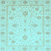 Square Machine Washable Oriental Light Blue Modern Rug, wshabs4042lblu