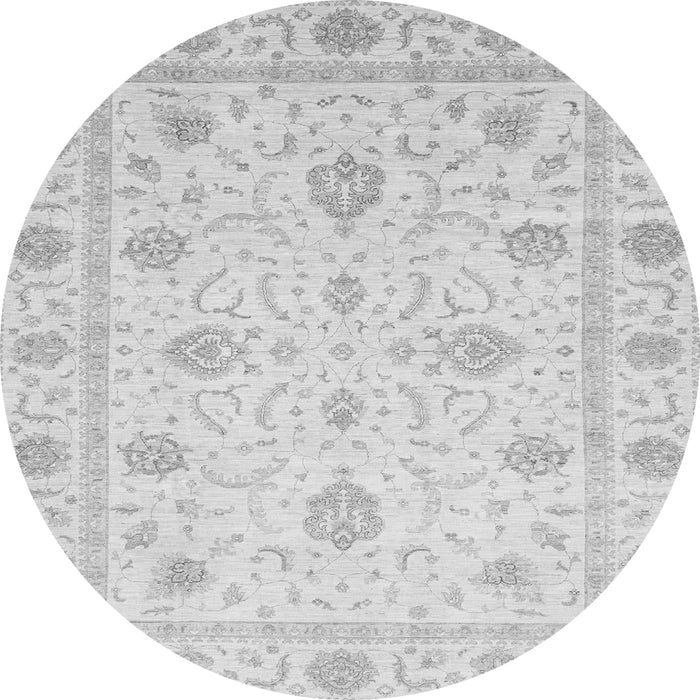 Round Machine Washable Oriental Gray Modern Rug, wshabs4042gry
