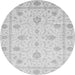 Round Machine Washable Oriental Gray Modern Rug, wshabs4042gry