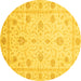 Round Oriental Yellow Modern Rug, abs4042yw