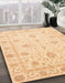 Machine Washable Abstract Brown Gold Rug in a Family Room, wshabs4042