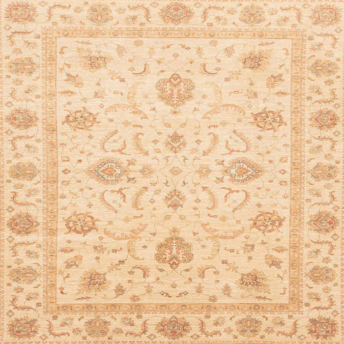 Square Abstract Brown Gold Oriental Rug, abs4042