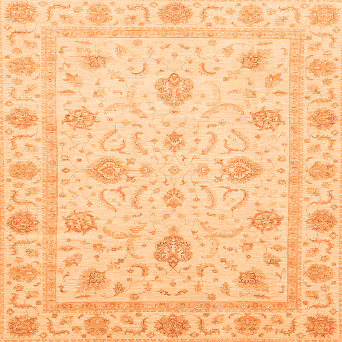 Square Oriental Orange Modern Rug, abs4042org
