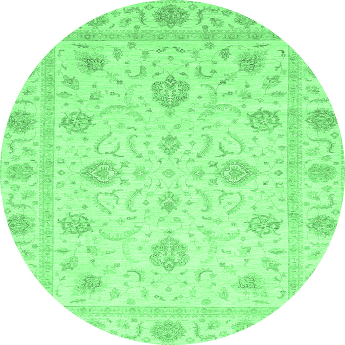 Round Oriental Emerald Green Modern Rug, abs4042emgrn