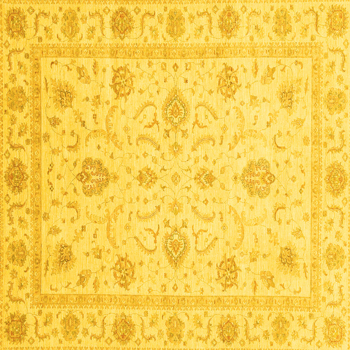 Square Machine Washable Oriental Yellow Modern Rug, wshabs4042yw
