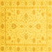 Square Machine Washable Oriental Yellow Modern Rug, wshabs4042yw