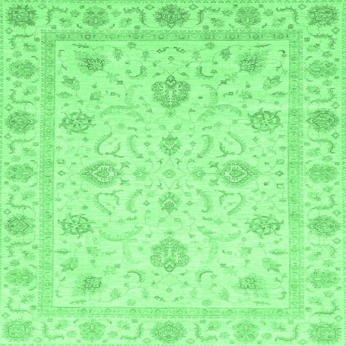 Square Machine Washable Oriental Emerald Green Modern Area Rugs, wshabs4042emgrn