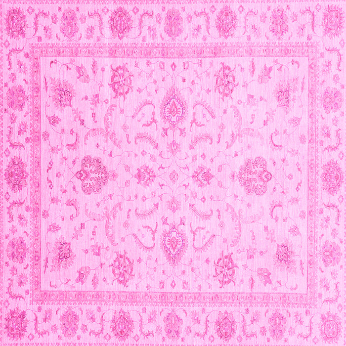 Square Machine Washable Oriental Pink Modern Rug, wshabs4042pnk