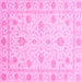Square Machine Washable Oriental Pink Modern Rug, wshabs4042pnk