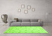 Machine Washable Oriental Green Modern Area Rugs in a Living Room,, wshabs4042grn