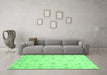 Machine Washable Oriental Emerald Green Modern Area Rugs in a Living Room,, wshabs4042emgrn