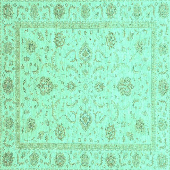 Square Oriental Turquoise Modern Rug, abs4042turq