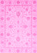 Machine Washable Oriental Pink Modern Rug, wshabs4042pnk