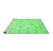 Sideview of Machine Washable Oriental Emerald Green Modern Area Rugs, wshabs4042emgrn