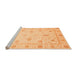 Sideview of Machine Washable Oriental Orange Modern Area Rugs, wshabs4042org