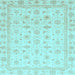 Square Oriental Light Blue Modern Rug, abs4043lblu