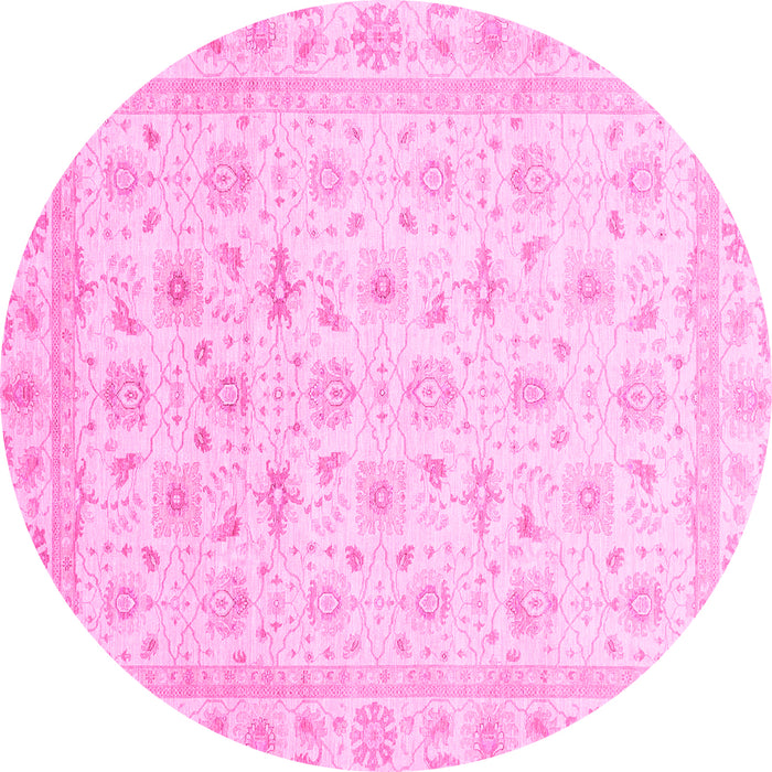 Round Oriental Pink Modern Rug, abs4043pnk