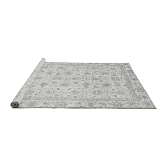 Sideview of Machine Washable Oriental Gray Modern Rug, wshabs4043gry