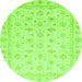 Round Oriental Green Modern Rug, abs4043grn