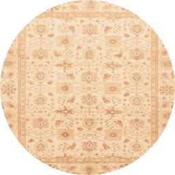 Round Abstract Sun Yellow Oriental Rug, abs4043