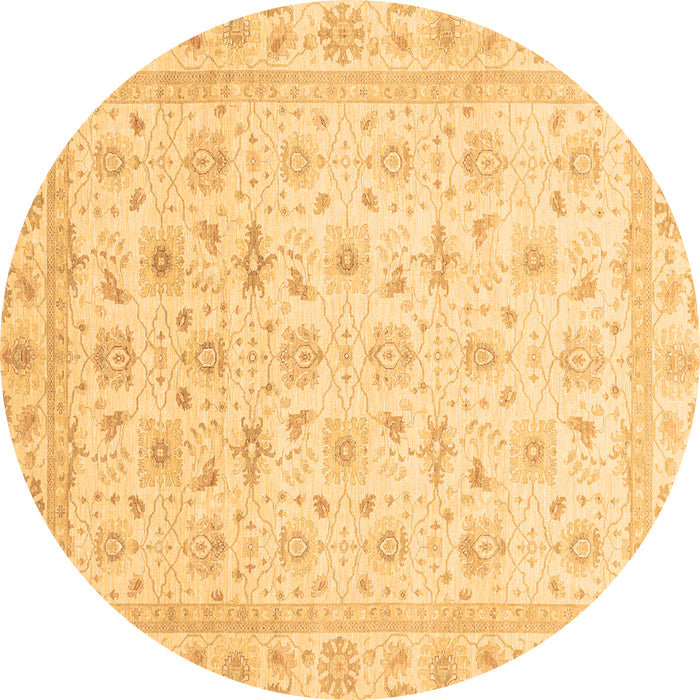 Round Oriental Brown Modern Rug, abs4043brn